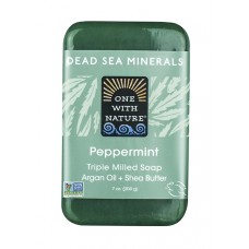 Peppermint Soap with Dead Sea Minerals, Argan Oil & Shea Butter, Essential Oil, 7 oz( 非转基因薄荷肥皂，包含死海矿物，摩洛哥坚果油＆乳木果油，精油，7盎司)